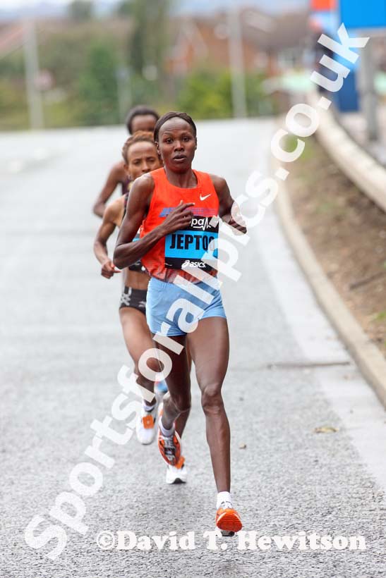 Priscah Jeptoo leads the BUPA Great North Run.